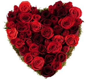 bouquet de roses en forme de coeur